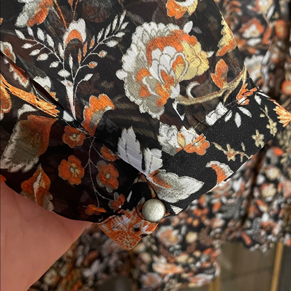 A.N.A Women’s Multicolor Floral Blouse (size L) - Picture 9 of 15
